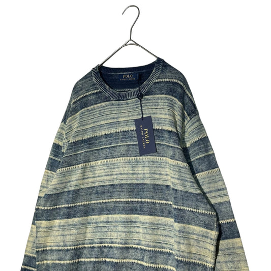 POLO RALPH LAUREN Indigo Striped Crewneck Knit Size L