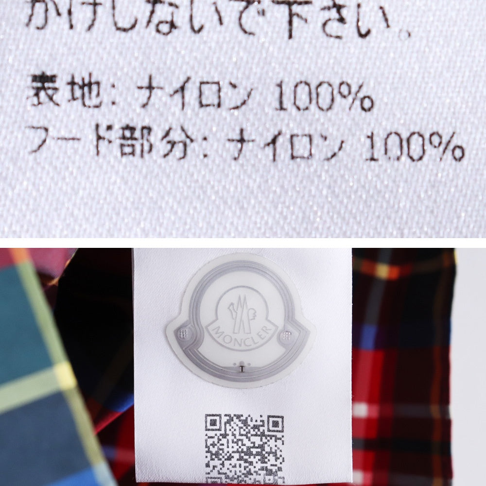 MONCLER Tartan Check Nylon Jacket Red Size 0