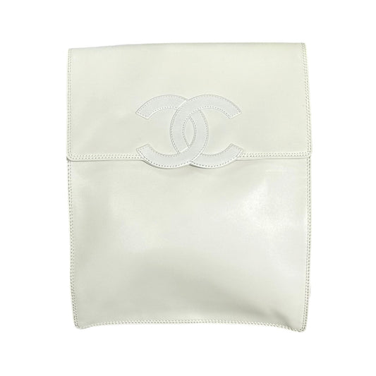 CHANEL 2000s CC Logo Backpack White