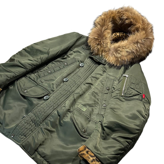 WTAPS 10AW N-3B Fur Military Jacket Khaki Size M