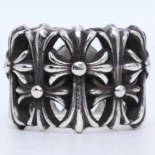 CHROME HEARTS Cemetery Cross Ring Silver Size JP 26