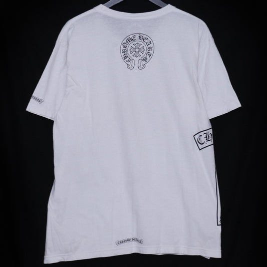 CHROME HEARTS CH T-BAR Horseshoe Pocket T-Shirt White Size L
