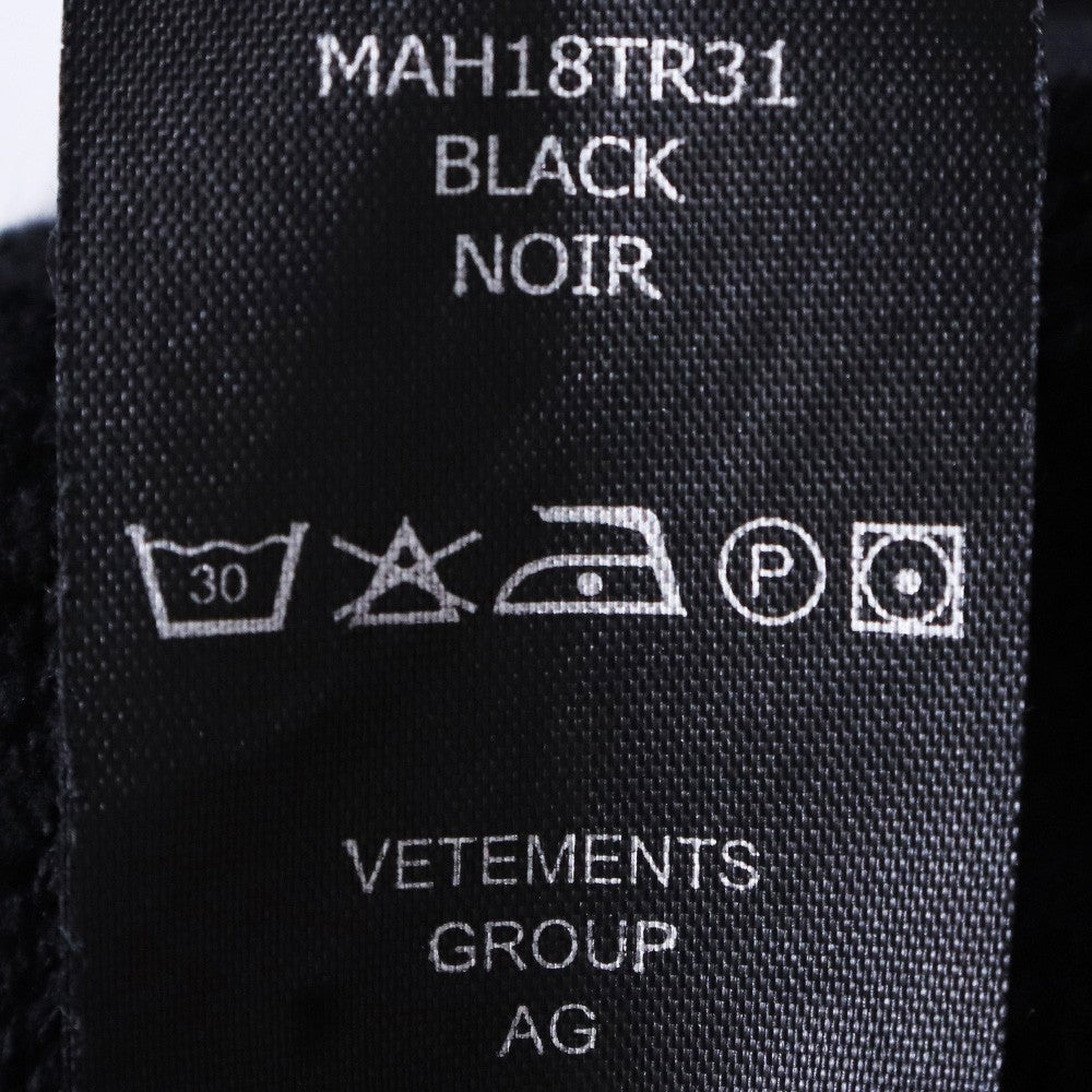 VETEMENTS 17AW Baseball Logo Sweatshirt Black Size XS