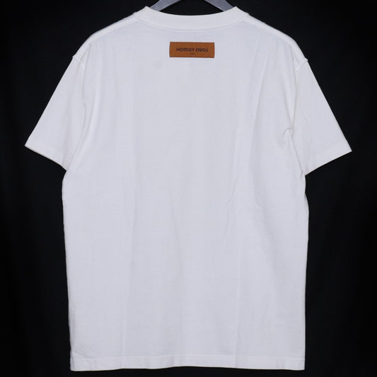 LOUIS VUITTON 23SS Embossed LV Crewneck T-Shirt White Size S
