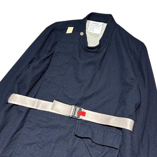 DIGAWEL Pre-Washed Wool Diagonal Button Coat Navy Size 1