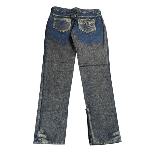 Jean Paul GAULTIER Glitter Coating Side Zip Jeans Size 28