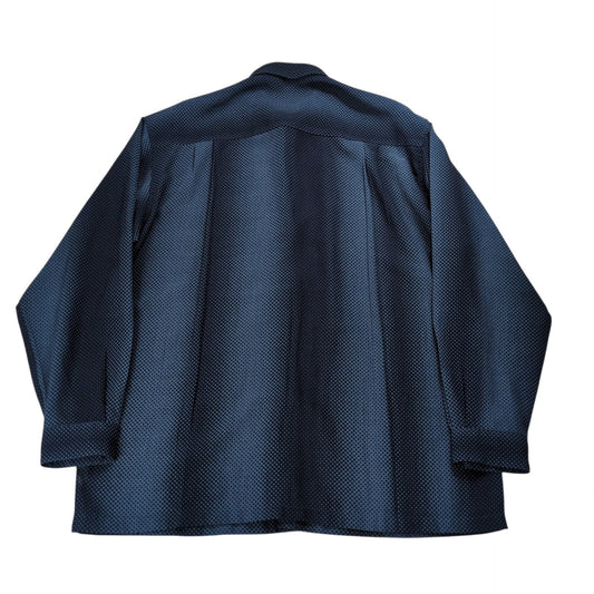 BALENCIAGA 90s BB Logo Oversized Button Shirt Navy Size L