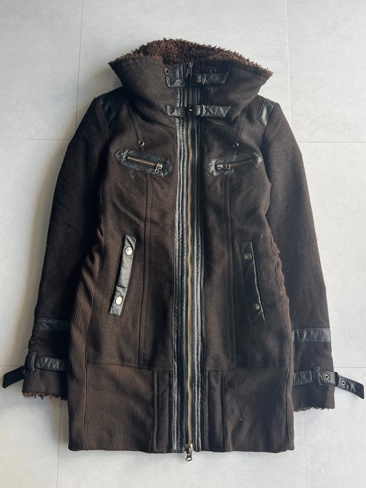 5351 POURLES HOMME Boa Knit Short Coat Size 2