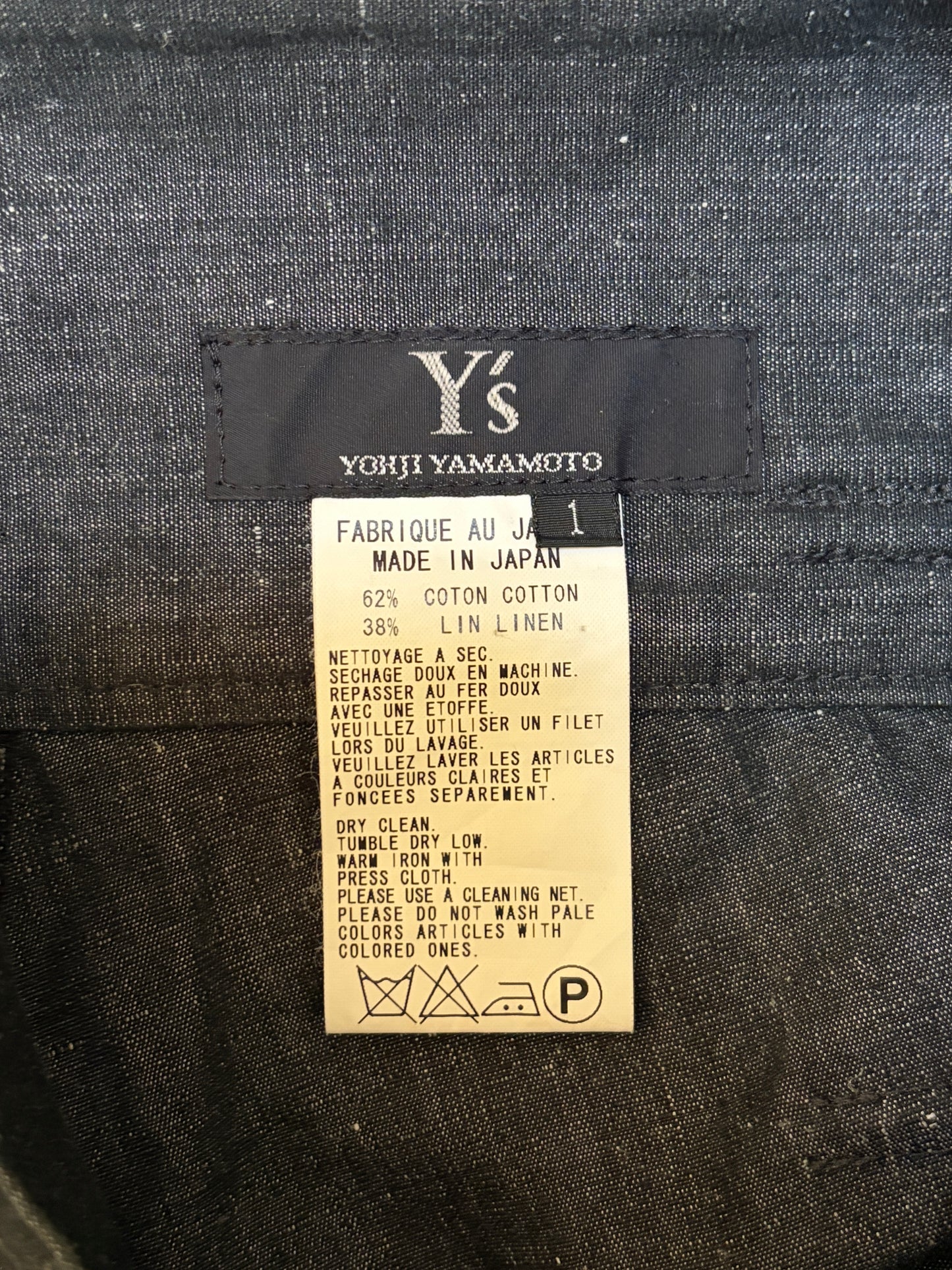 Yohji Yamamoto Y's Gray Pants Size 1