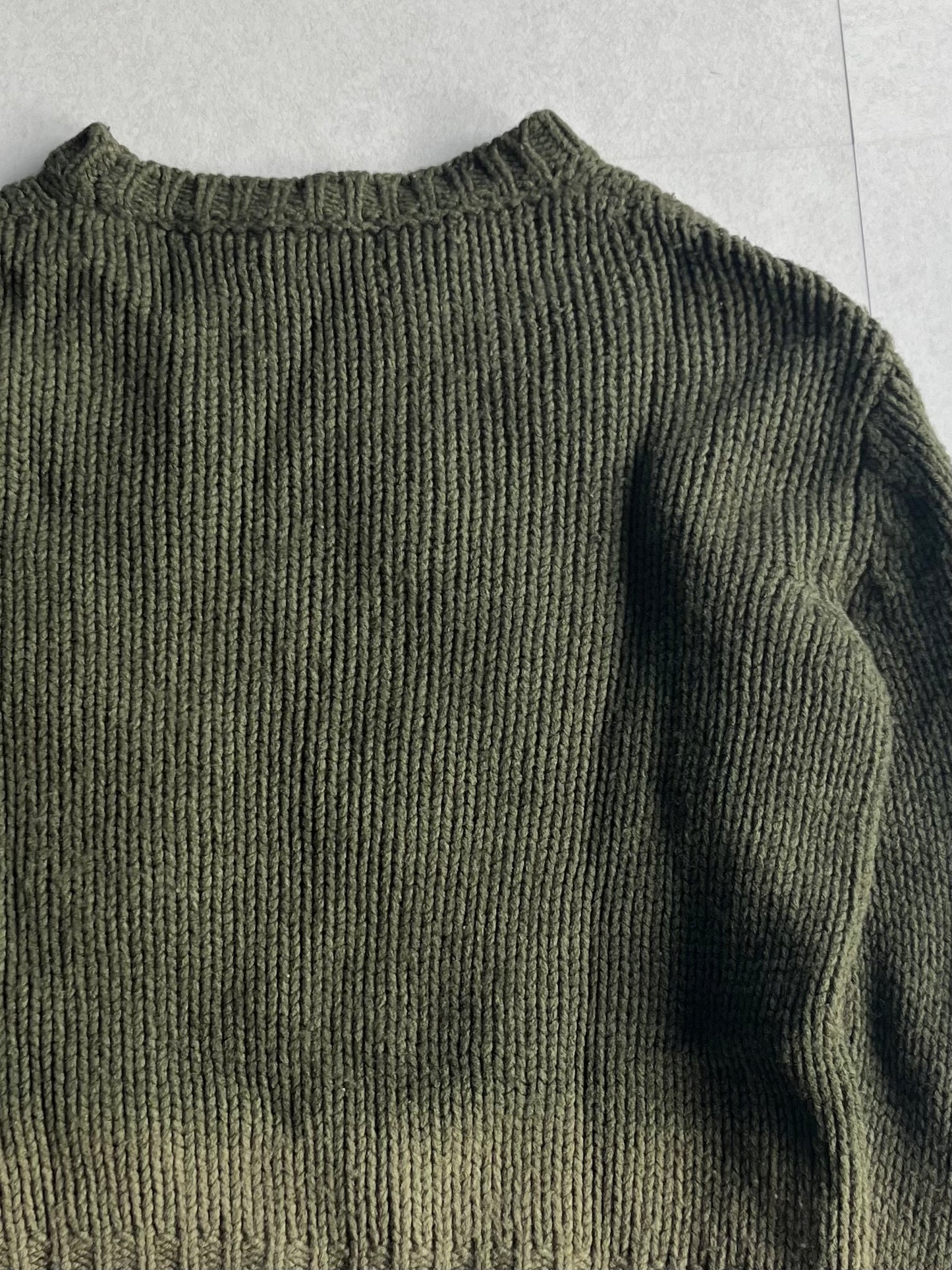 Diesel Green Acrylic Wool 3D Knit Sweater Size S