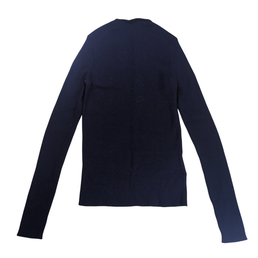 PRADA Navy Logo Line Crew Neck Wool Knit Size 40