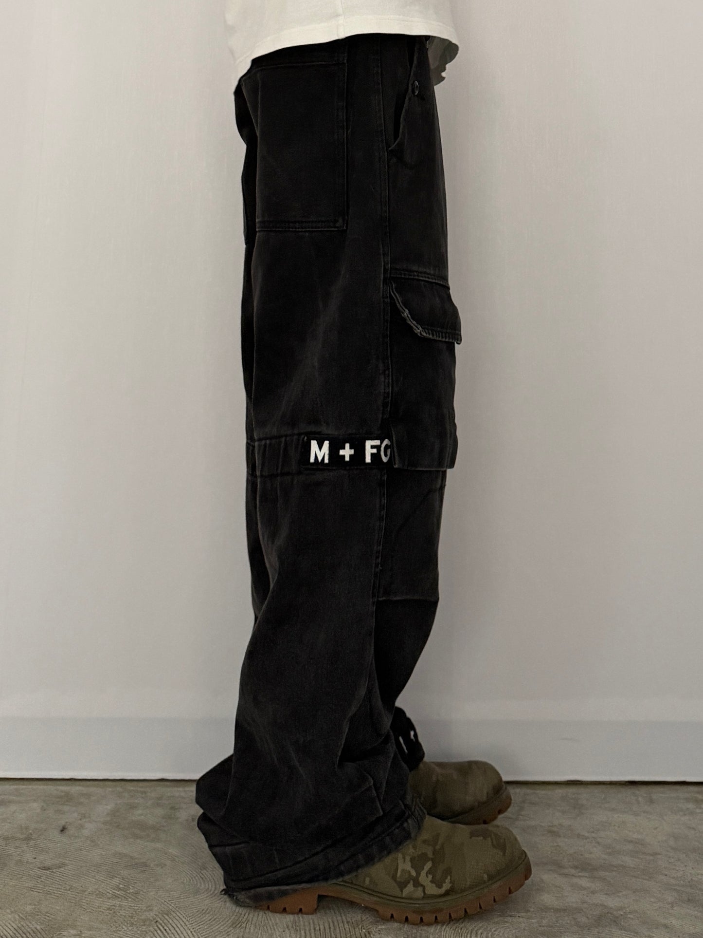 Marithe + Francois Girbaud Black Wide Denim Jeans Size 40