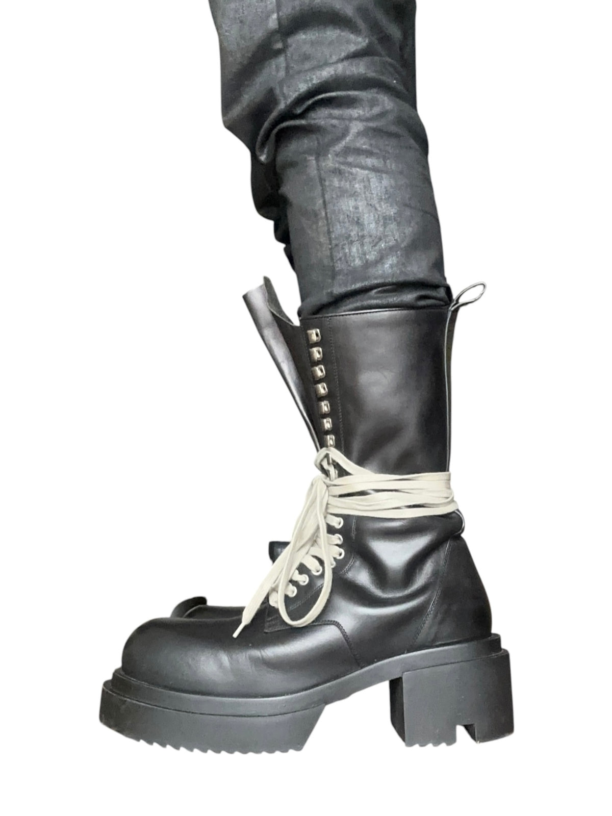 rick owens SS23 Army Long Bogun Boots