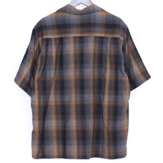 WACKO MARIA 26SS Ombre Check Open Collar Shirt Brown Size M