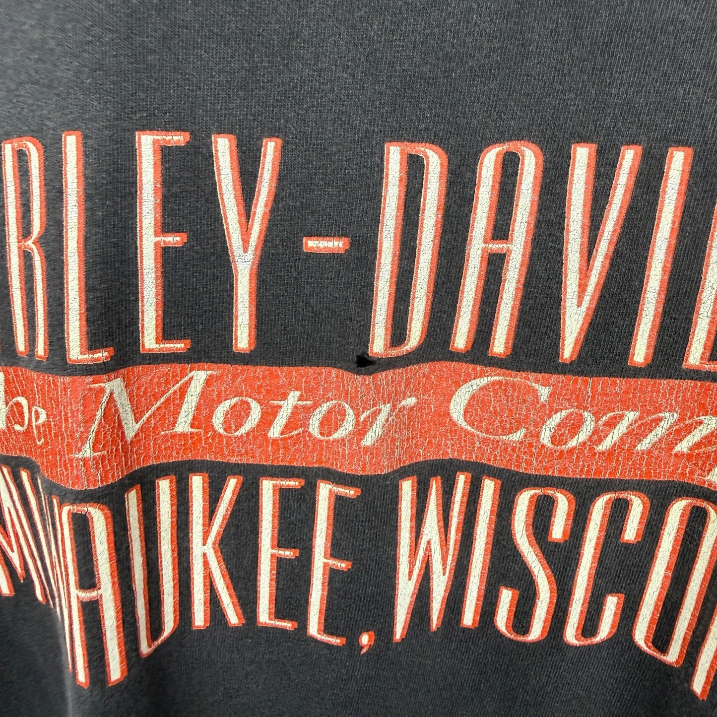 HARLEY DAVIDSON 90s Flames Graphic Red T-Shirt Size XL
