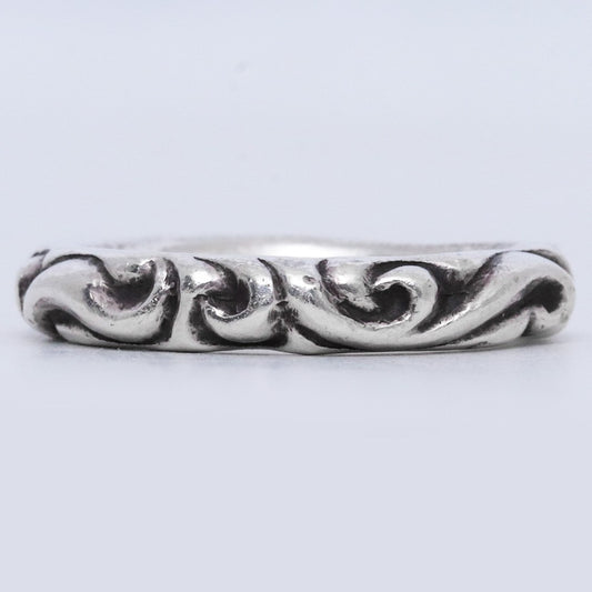 CHROME HEARTS SCRL BAND RING Silver Size JP 21