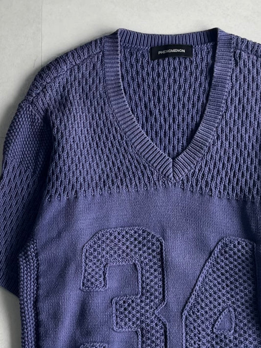 PHENOMENON 14ss Number Cotton Knit Purple Size L