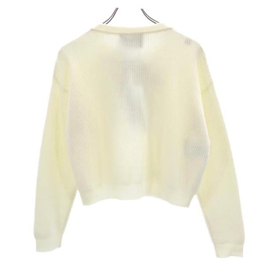 BOUTIQUE MOSCHINO Wool Long Sleeve Cardigan White Size 40