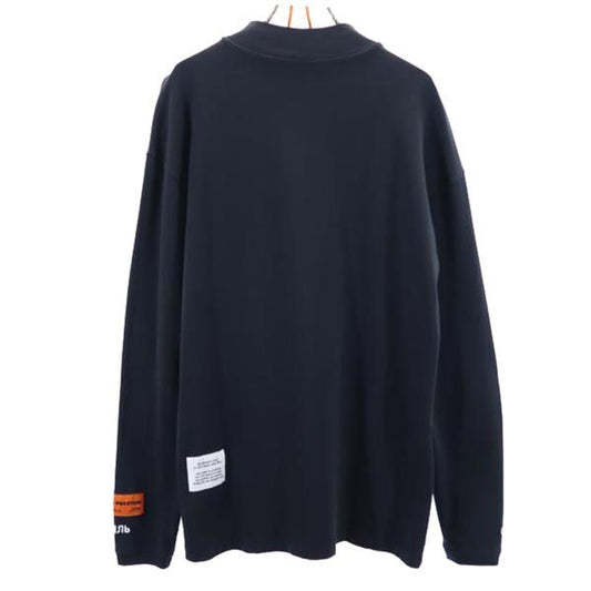 HERON PRESTON Logo Embroidered Long Sleeve T-Shirt Black Size XXS