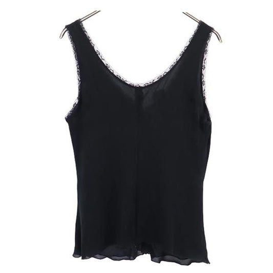 ARMANI COLLEZIONI Silk Back Zip Tank Top Black Size 44