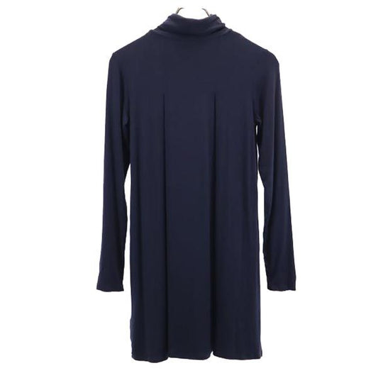 GUCCI Italian Made Long Sleeve Turtleneck Tunic Blue Blouse Size 12