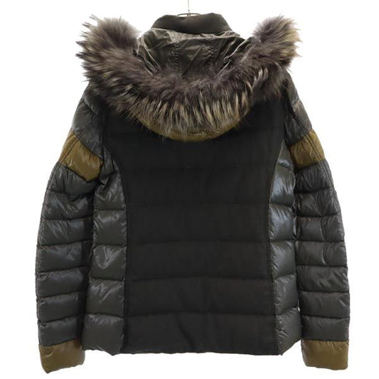 DUVETICA Real Fur Down Jacket Khaki Size 42