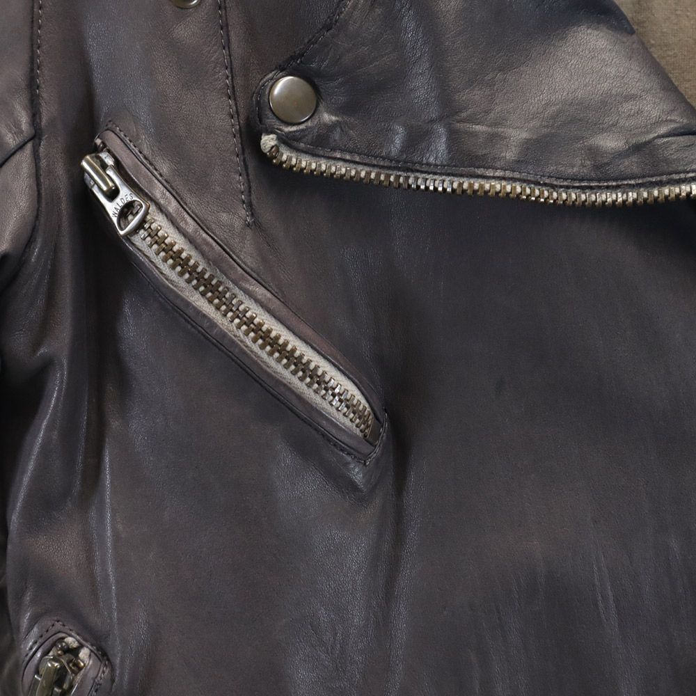 Sisii Leather Double Riders Jacket Brown