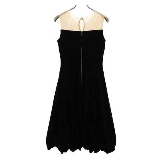 FOXEY Made in Japan Black Velour Sleeveless Dress Size 38