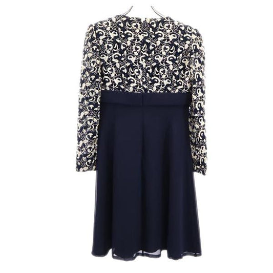 GIVENCHY Long Sleeve Navy Back Zip Midi Dress Size 10