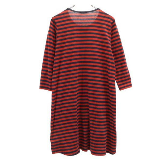 marimekko Red Border Long Sleeve Dress Size S