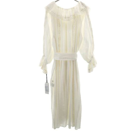 GRACE CLASS Frill Lace Long Sleeve Dress White Size 2-36
