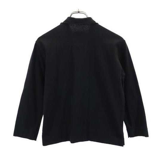 Yohji Yamamoto Collared 3/4 Sleeve Cardigan Black Size 2
