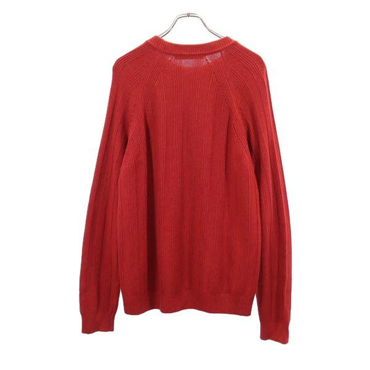 LOUIS VUITTON Red Cable Knit Crewneck Sweater