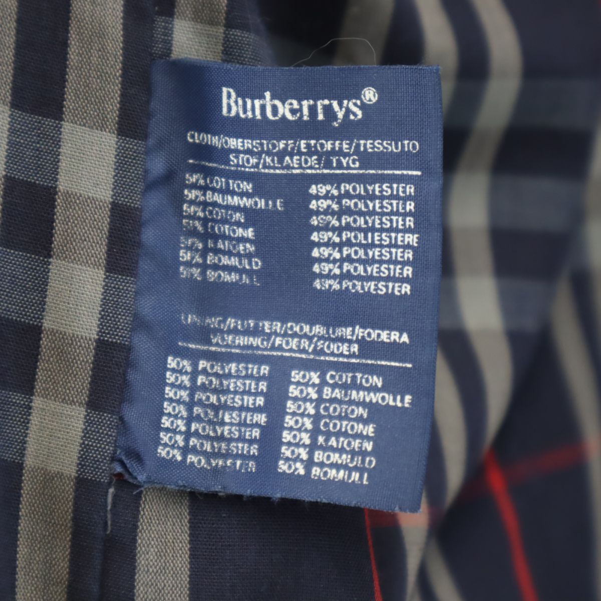 Burberrys 80s 90s British Made Vintage Coat Navy