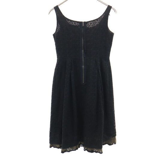 FOXEY Made in Japan Sleeveless Cotton Dress Black Size 38