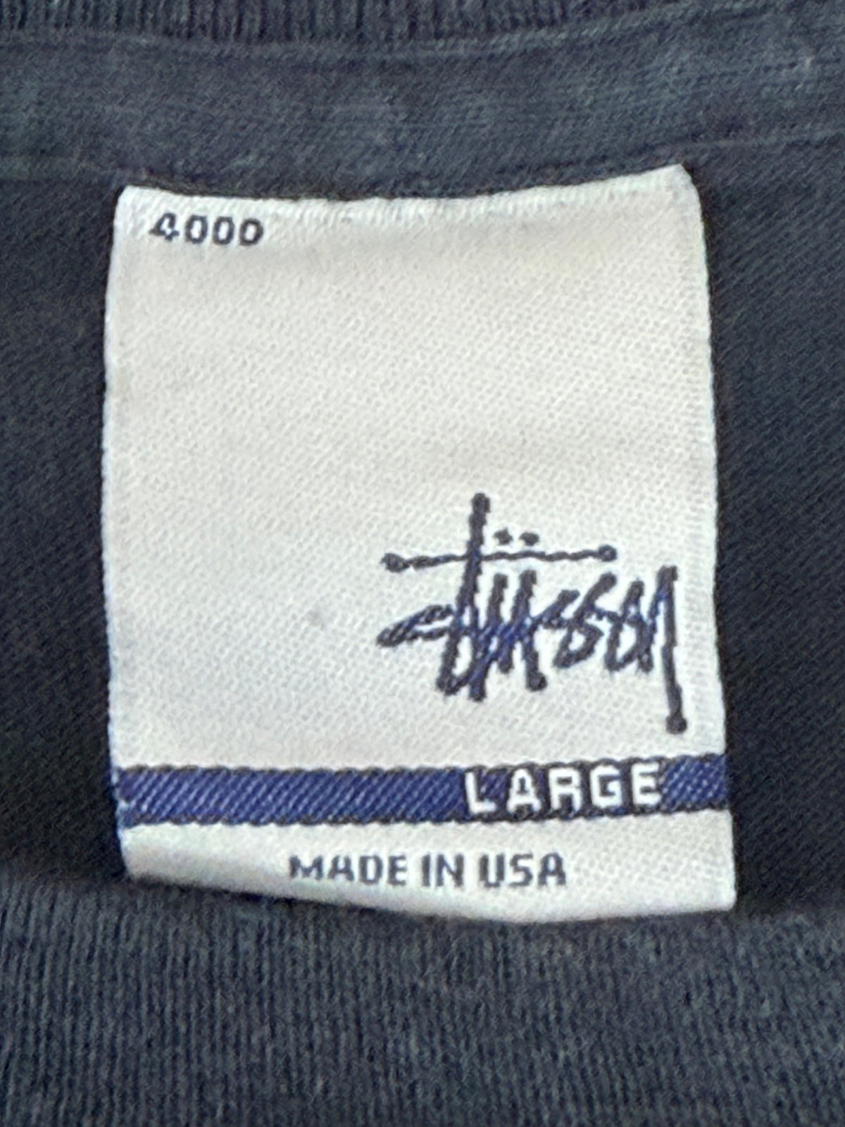 FINESSE STUSSY "S 1/2" Graphic T-Shirt Navy Size L