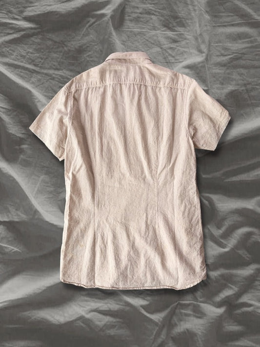 DIESEL BLACKGOLD Cotton Linen Raw Edge Sleeve Shirt Size 48