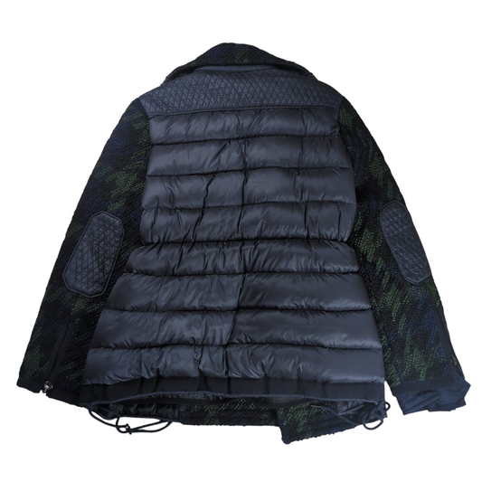 MONCLER SCARLET Wool Tweed Riders Down Jacket Size 1