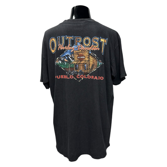 HARLEY-DAVIDSON 90s Eagle & Flame Sided T-Shirt Size XL