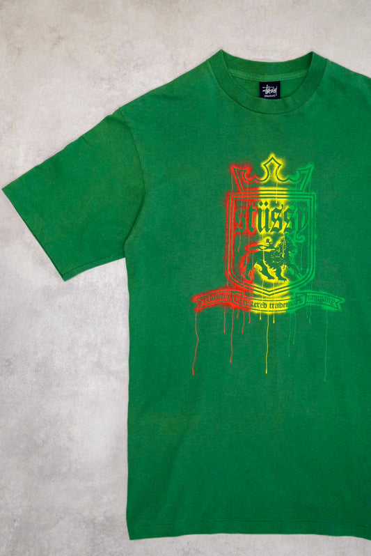 Stussy 00s Rasta Green Cotton Size M