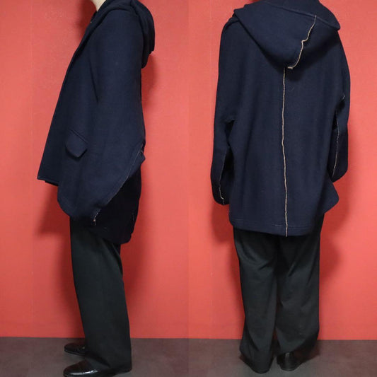 Y's Inside-Out Oversized Knit Hooded Coat Size 2