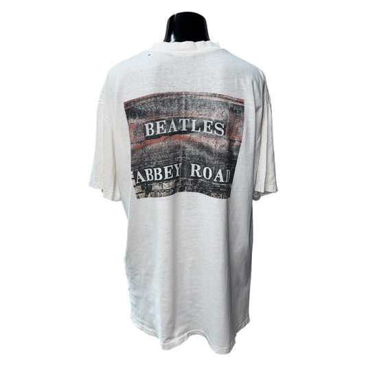 BEATLES 90s Vintage 1990 "Abbey Two-Sided T-Shirt Size XL