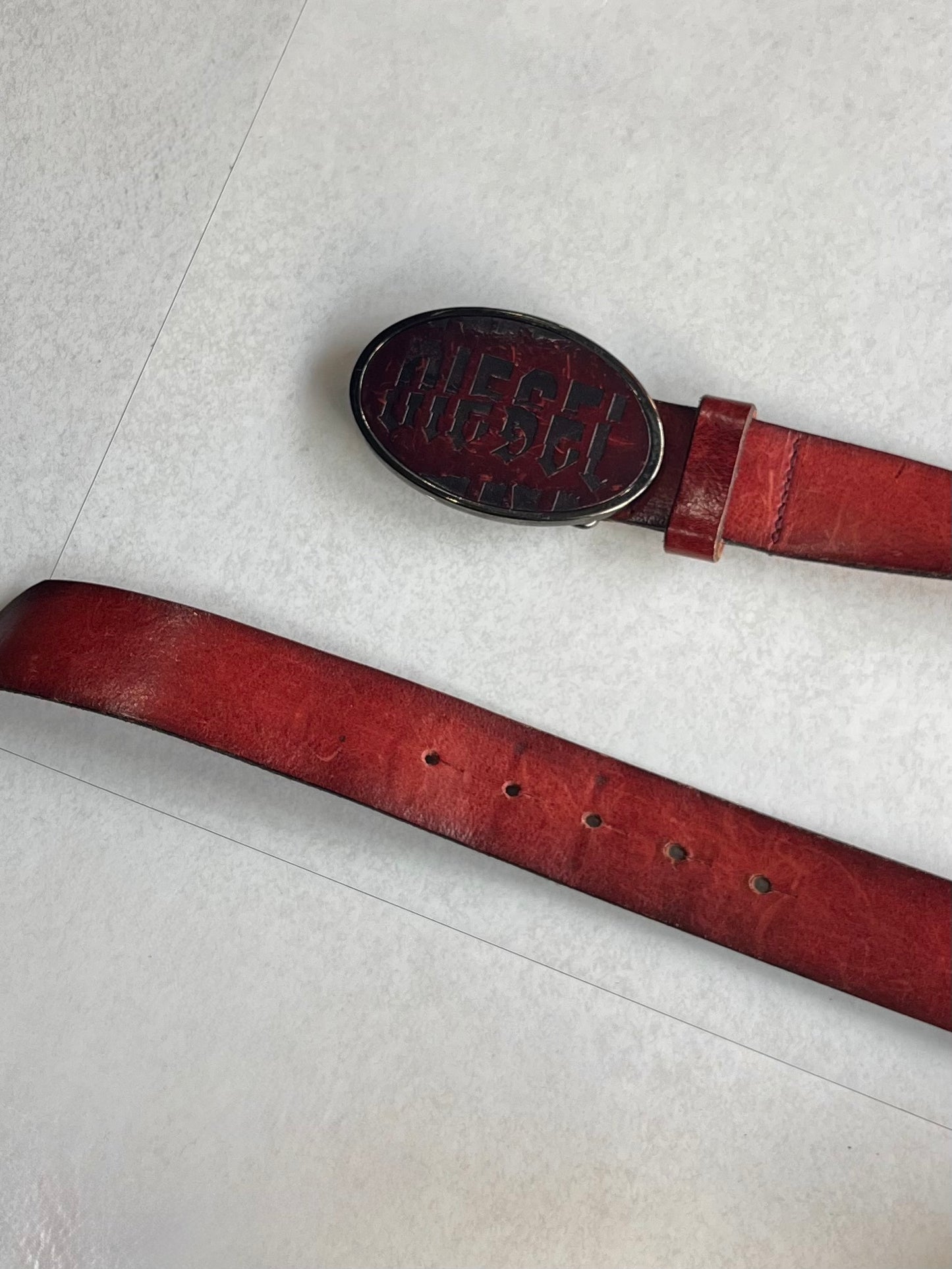 Diesel Red Logo Belt