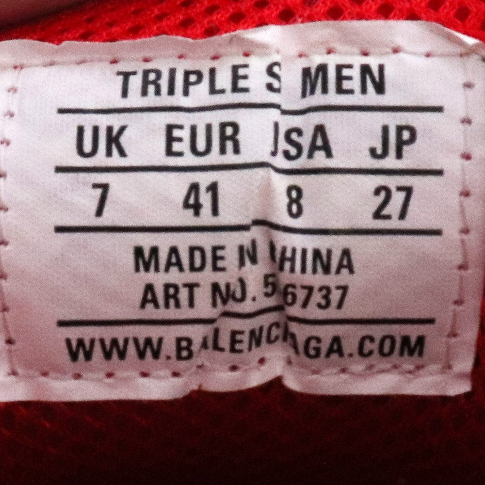BALENCIAGA Triple S Sneakers Red Gray Size 41 Size EU 41
