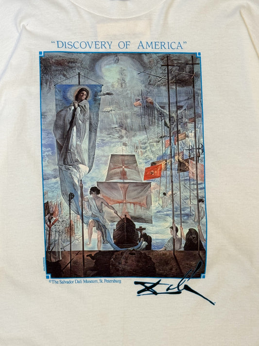 Salvador Dali 90s Dead Stock Discovery of Art White Size XL