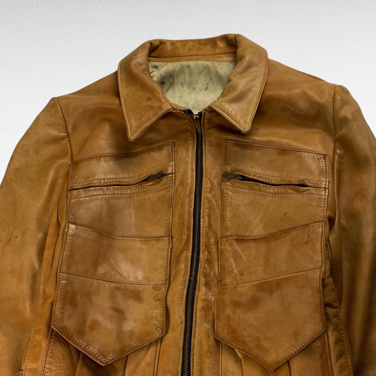 unknown Leather Jacket Brown Size S