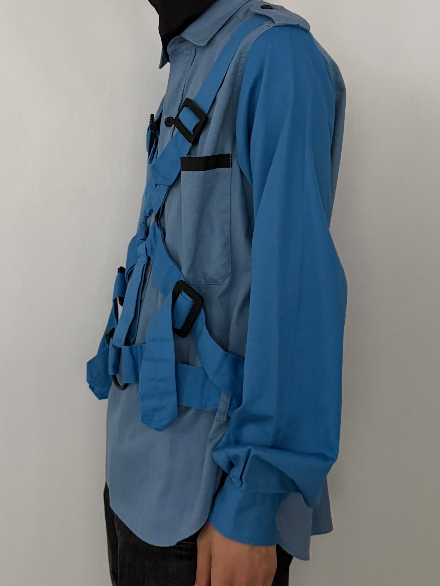 PEEL&LIFT Blue Parachute Shirt Size M