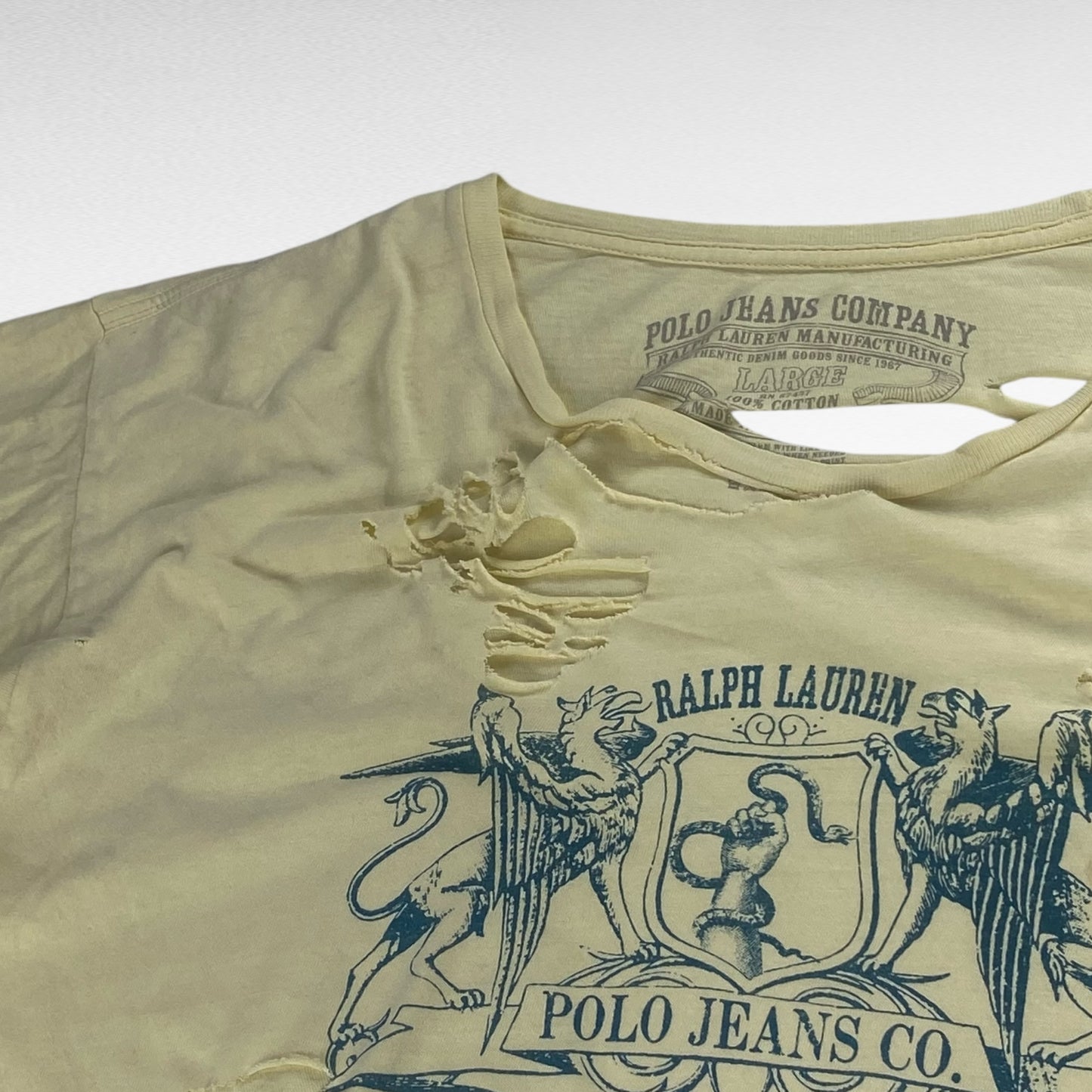POLO JEANS Ralph Lauren T-Shirt White Size L