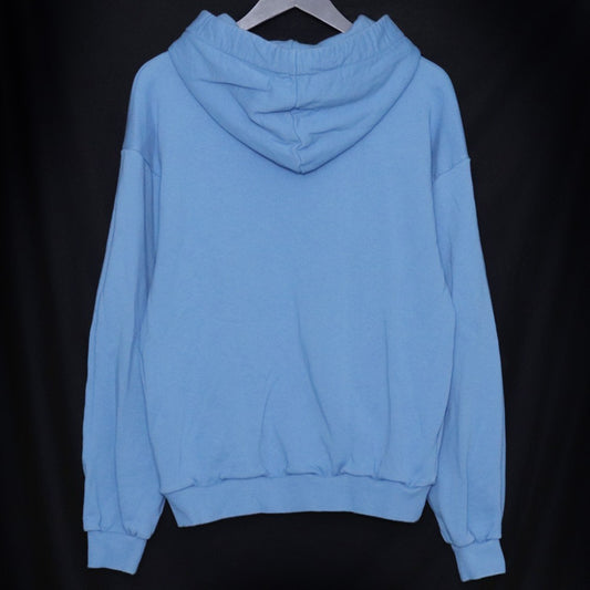 CELINE Cotton Fleece Loose Pullover Hoodie Blue Size M