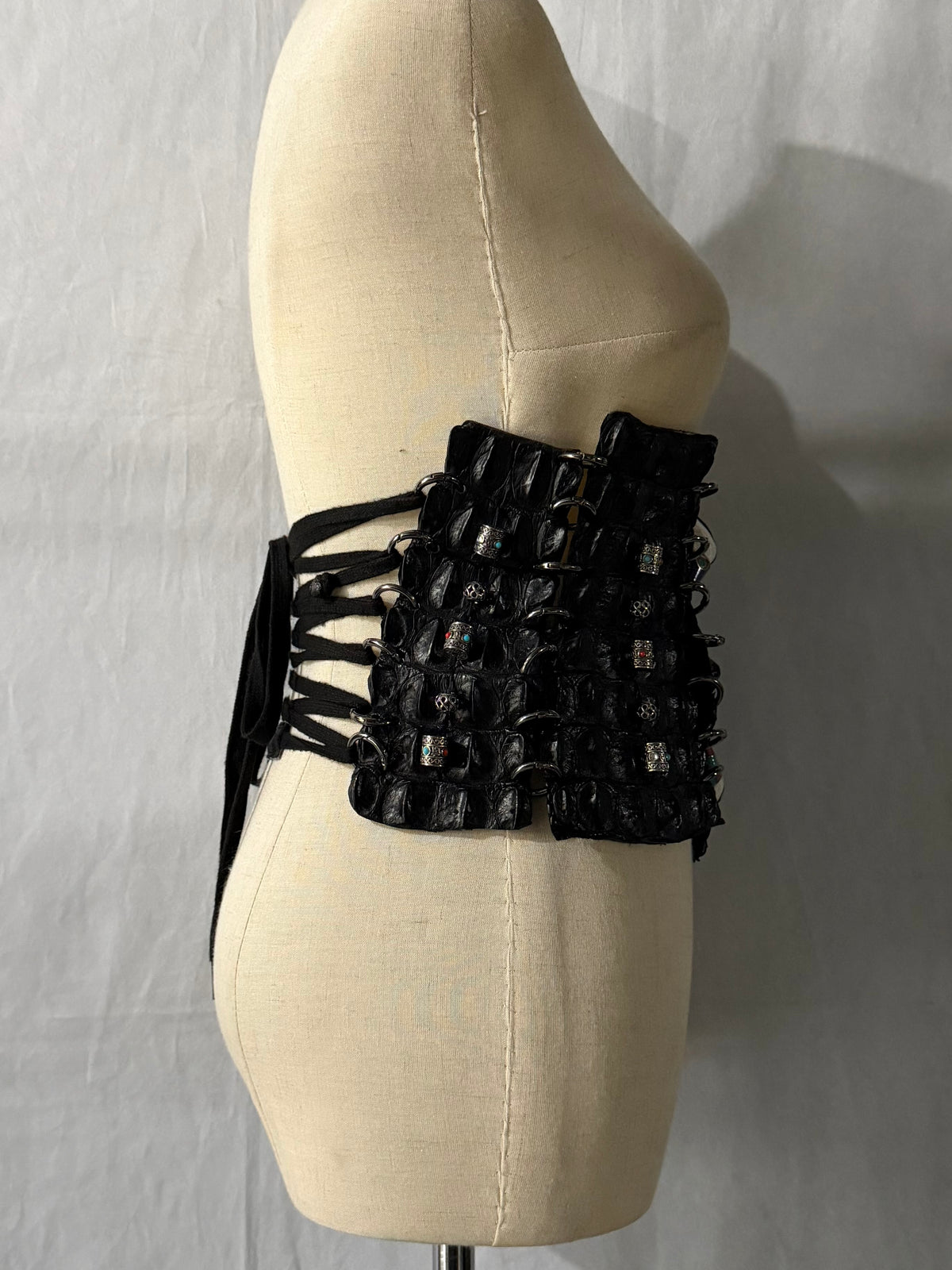 1vfudie Indian Crocodile Leather Corset Size FREE